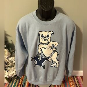 Yale University Handsome Dan Crewneck Sweatshirt Mascot Tailgate Gym Blue Large